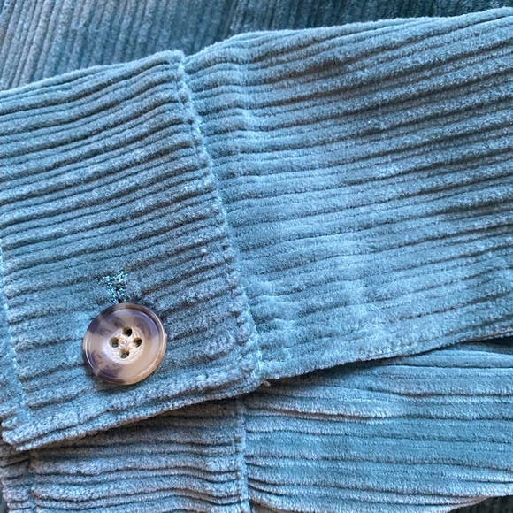 AVEC LES FILLES Teal courderoy pea coat - Picture 4 of 8